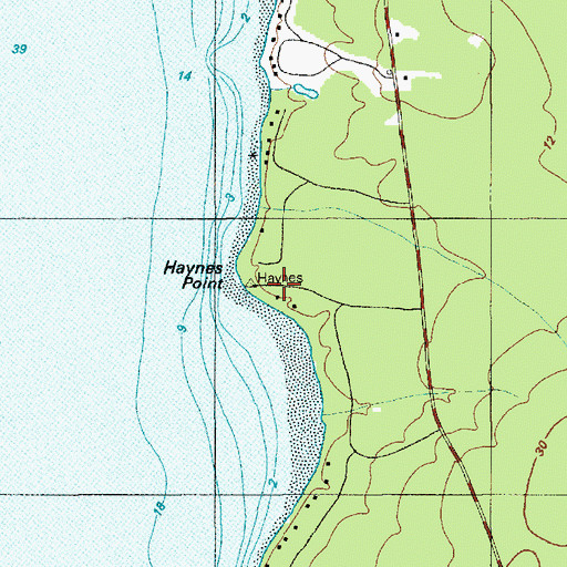 Topographic Map of Haynes Point, ME