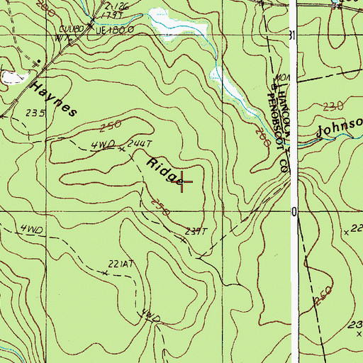 Topographic Map of Haynes Ridge, ME