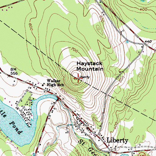 Topographic Map of Haystack Mountain, ME