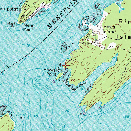 Topographic Map of Hayward Point, ME