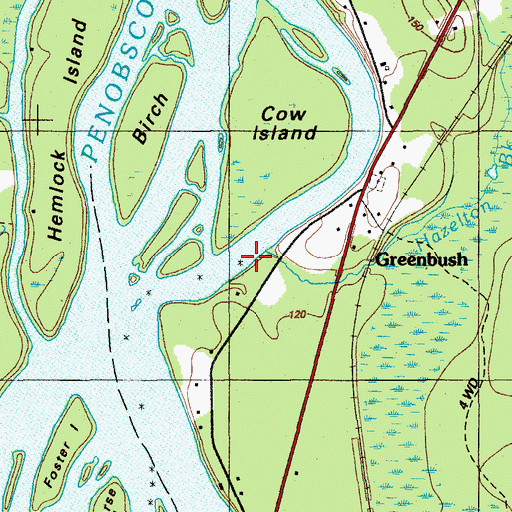 Topographic Map of Hazelton Brook, ME