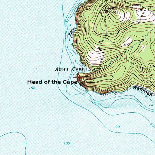 Topographic Map of Head of the Cape, ME