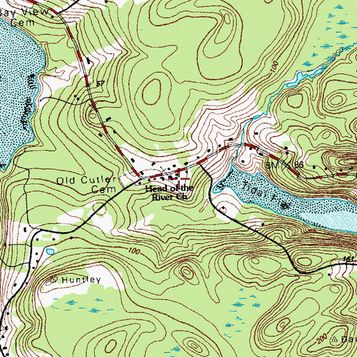 Topographic Map of Head of the River Church, ME