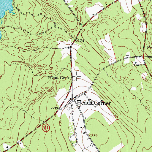 Topographic Map of Head Cemetery, ME