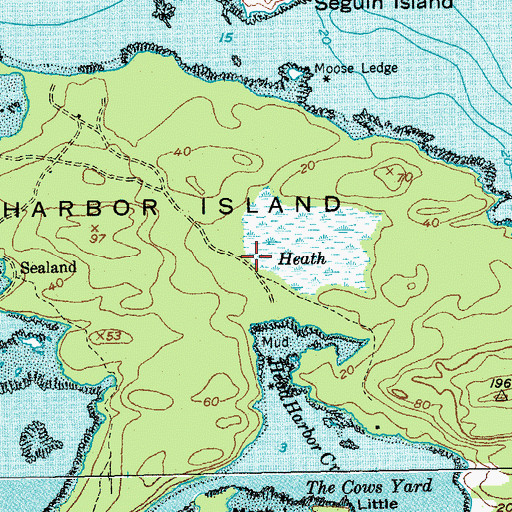 Topographic Map of Head Harbor Island, ME