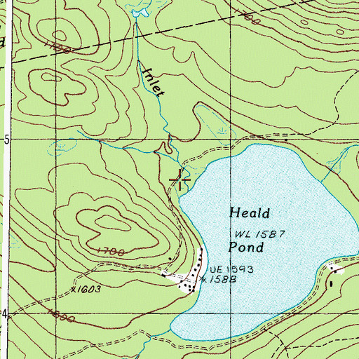 Topographic Map of Heald Inlet, ME