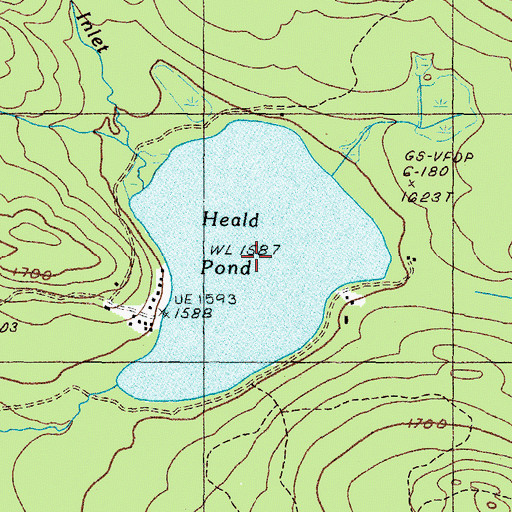 Topographic Map of Heald Pond, ME
