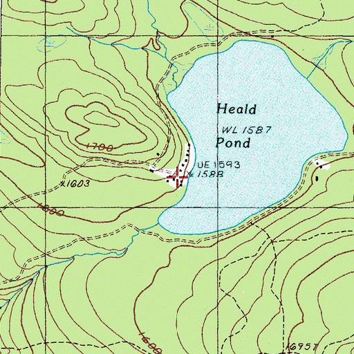 Topographic Map of Heald Pond Camp (historical), ME