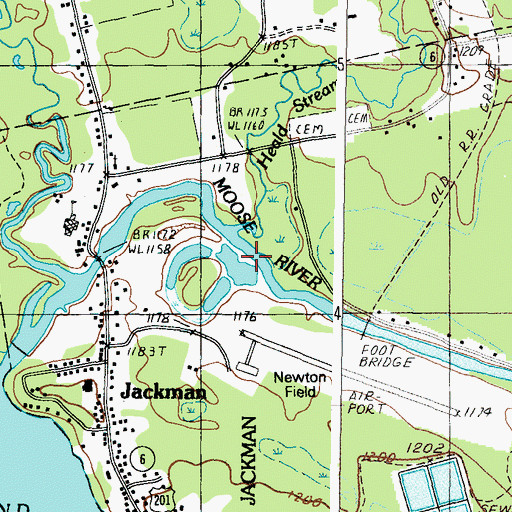 Topographic Map of Heald Stream, ME