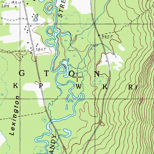 Topographic Map of Healey Brook, ME