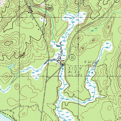 Topographic Map of Heath Brook, ME