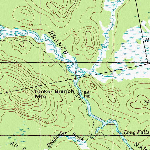 Topographic Map of Heath Brook, ME