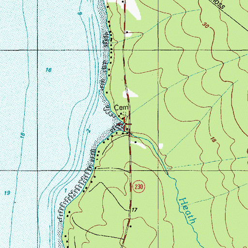 Topographic Map of Heath Brook, ME