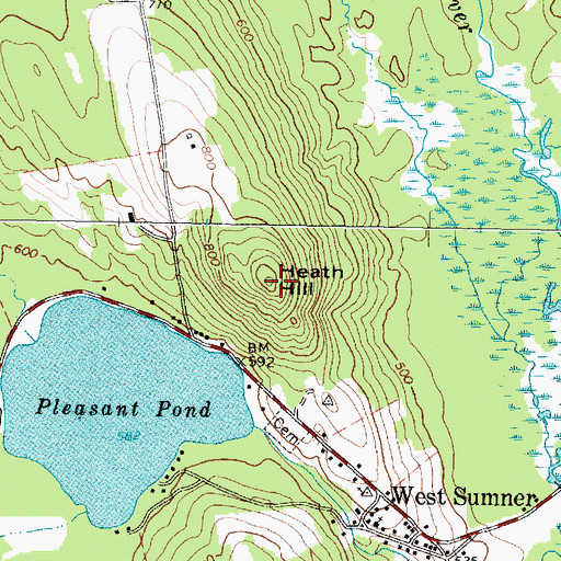 Topographic Map of Heath Hill, ME