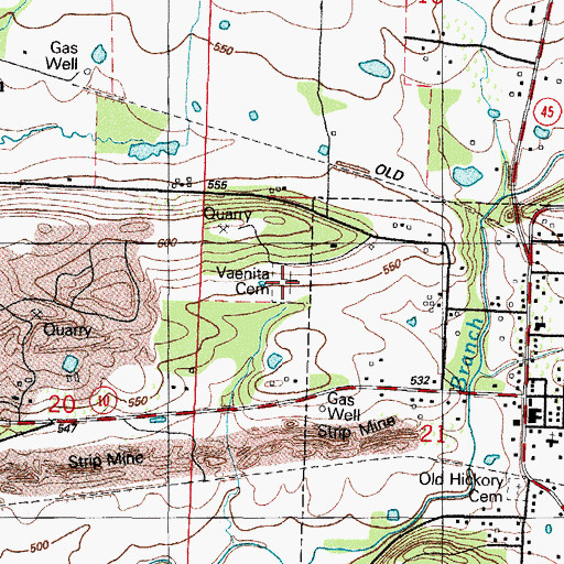 Topographic Map of Vaenita Cemetery, AR