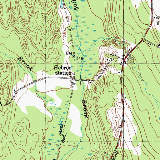 Topographic Map of Hebron Station, ME