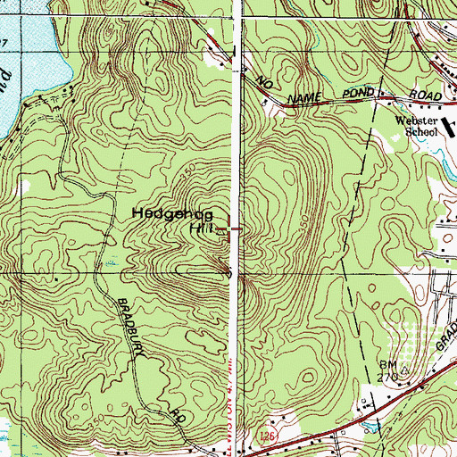 Topographic Map of Hedgehog Hill, ME