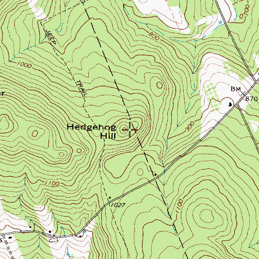 Topographic Map of Hedgehog Hill, ME
