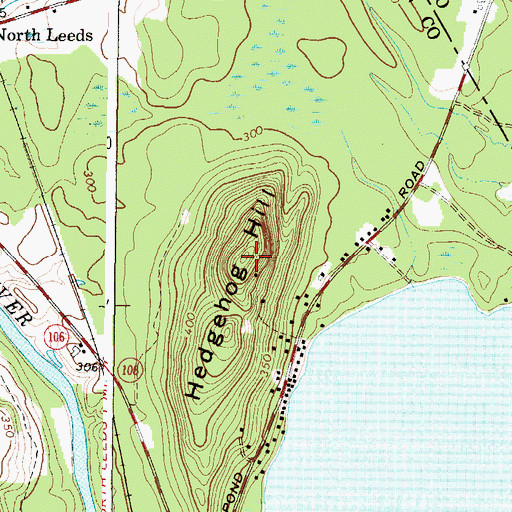 Topographic Map of Hedgehog Hill, ME