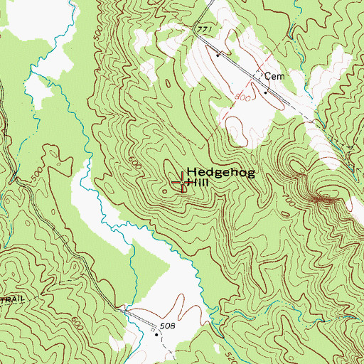 Topographic Map of Hedgehog Hill, ME