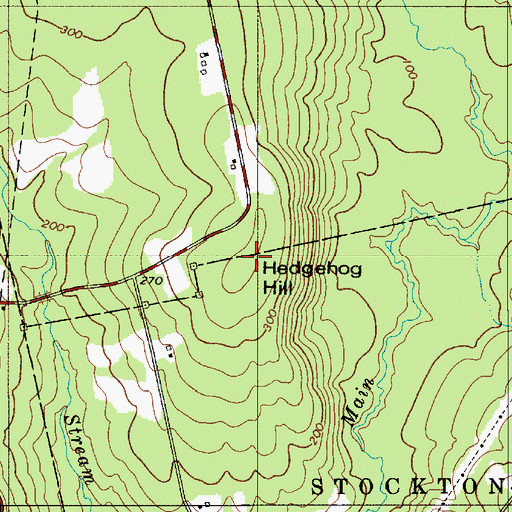 Topographic Map of Hedgehog Hill, ME