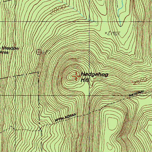 Topographic Map of Hedgehog Hill, ME