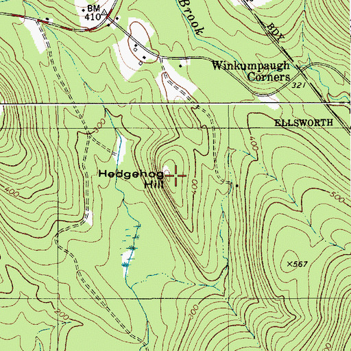Topographic Map of Hedgehog Hill, ME