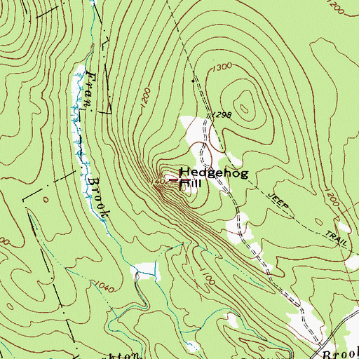 Topographic Map of Hedgehog Hill, ME