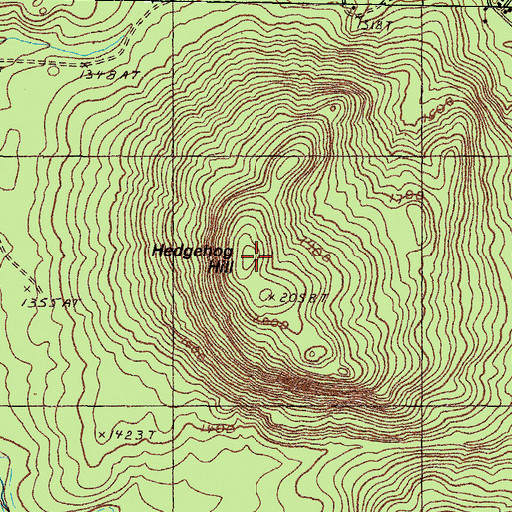 Topographic Map of Hedgehog Hill, ME