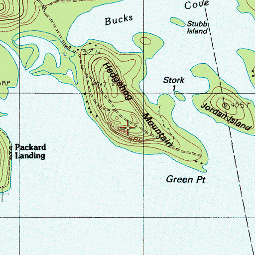 Topographic Map of Hedgehog Mountain, ME