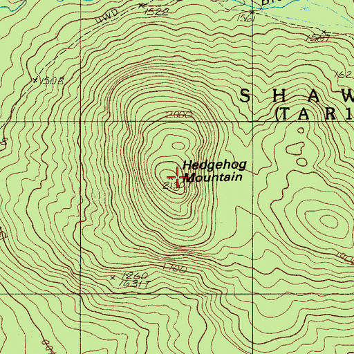Topographic Map of Hedgehog Mountain, ME