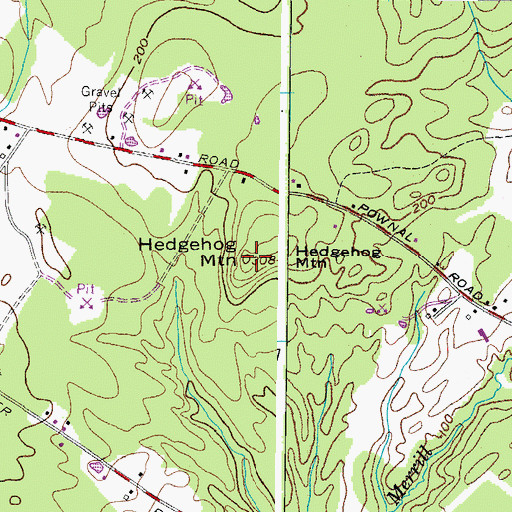 Topographic Map of Hedgehog Mountain, ME