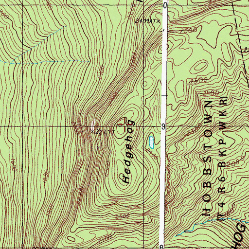 Topographic Map of Hedgehog Mountain, ME