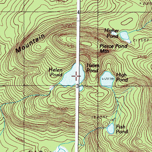Topographic Map of Helen Pond, ME