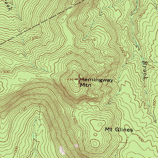 Topographic Map of Hemingway Mountain, ME