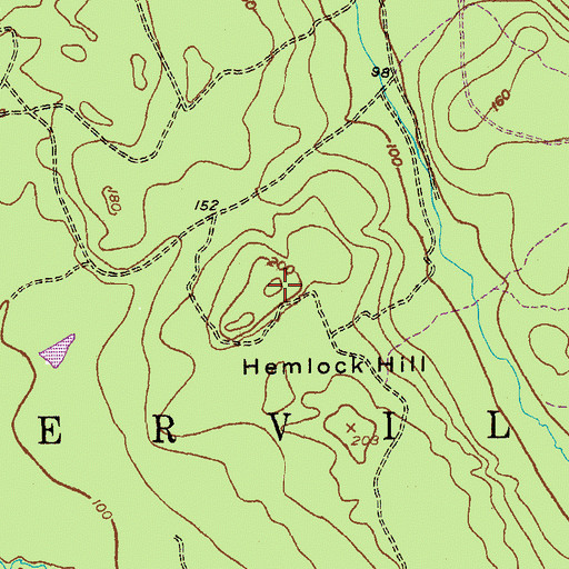 Topographic Map of Hemlock Hill, ME