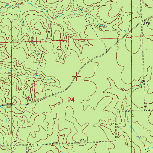 Topographic Map of Lamont, AR