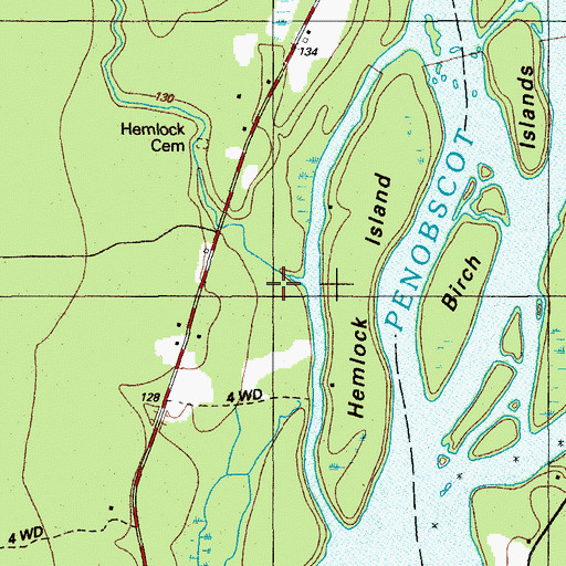 Topographic Map of Hemlock Stream, ME