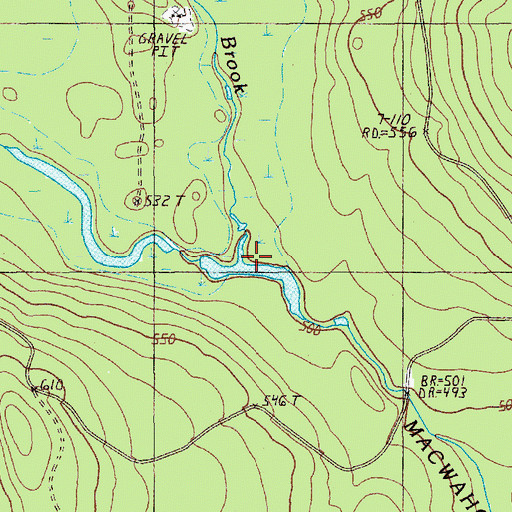 Topographic Map of Hemore Brook, ME