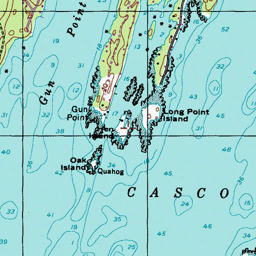 Topographic Map of Hen Island, ME