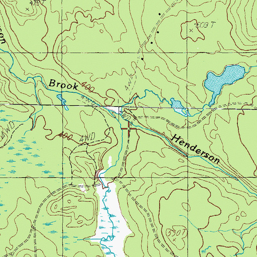 Topographic Map of Henderson Brook, ME