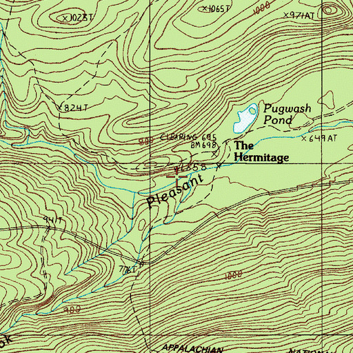 Topographic Map of Henderson Brook, ME