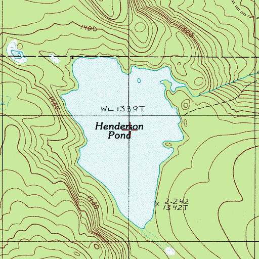Topographic Map of Henderson Pond, ME