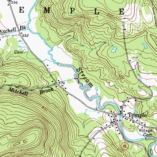Topographic Map of Henry Mitchell Brook, ME