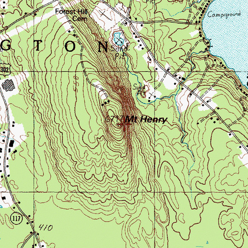 Topographic Map of Mount Henry, ME