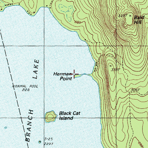 Topographic Map of Herman Point, ME