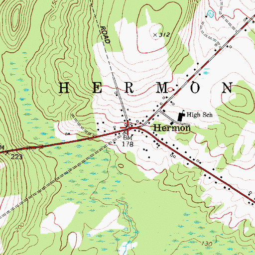 Topographic Map of Hermon, ME
