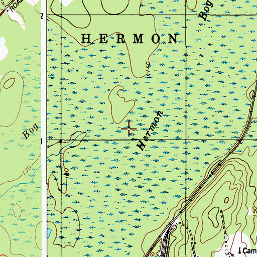 Topographic Map of Hermon Bog, ME