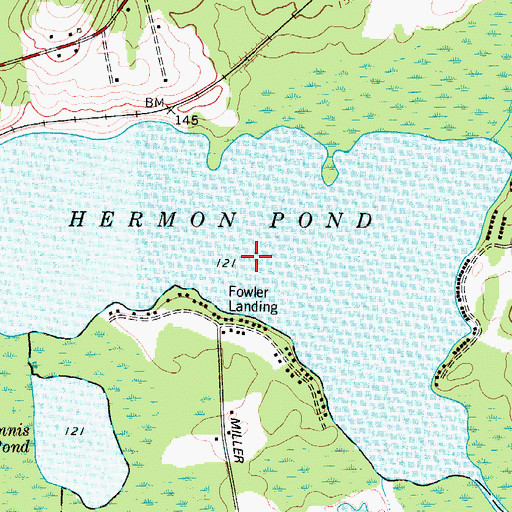 Topographic Map of Hermon Pond, ME