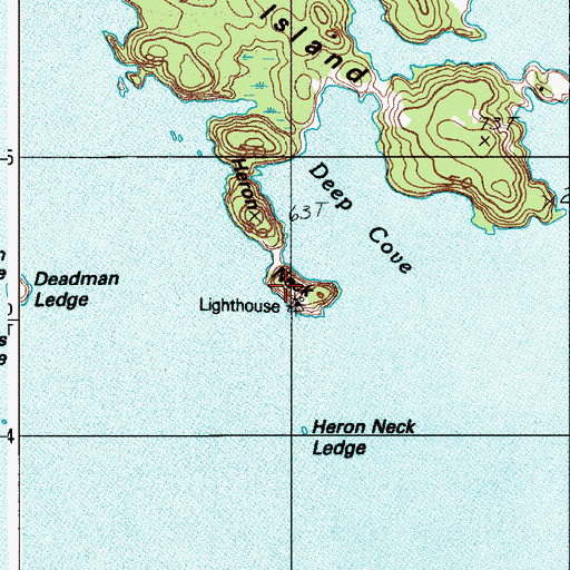 Topographic Map of Heron Neck, ME